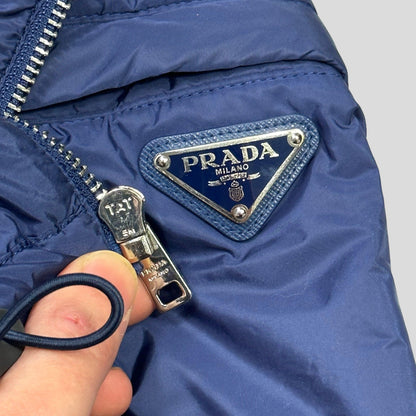 Prada Milano 2018 Metallic Blue Padded Nylon Windbreaker - S/M - Known Source