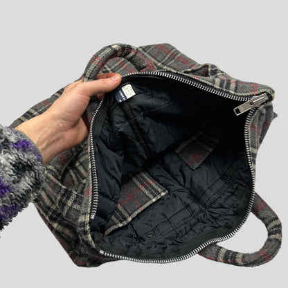 CDG Homme 00’s Wool Tartan Padded Helmet Bag - Known Source