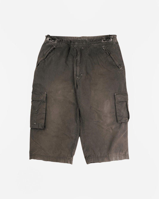 (30-34) John Richmond Early 2000s Washed Black Utility Cargo Shorts - Known Source