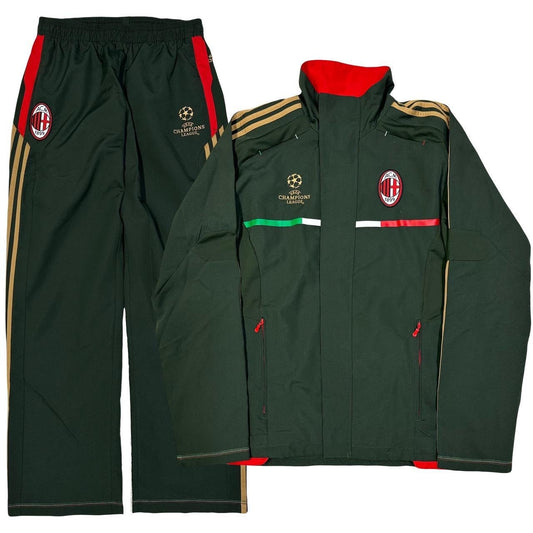 Adidas AC Milan 2011/12 Tracksuit In Dark Green ( M )