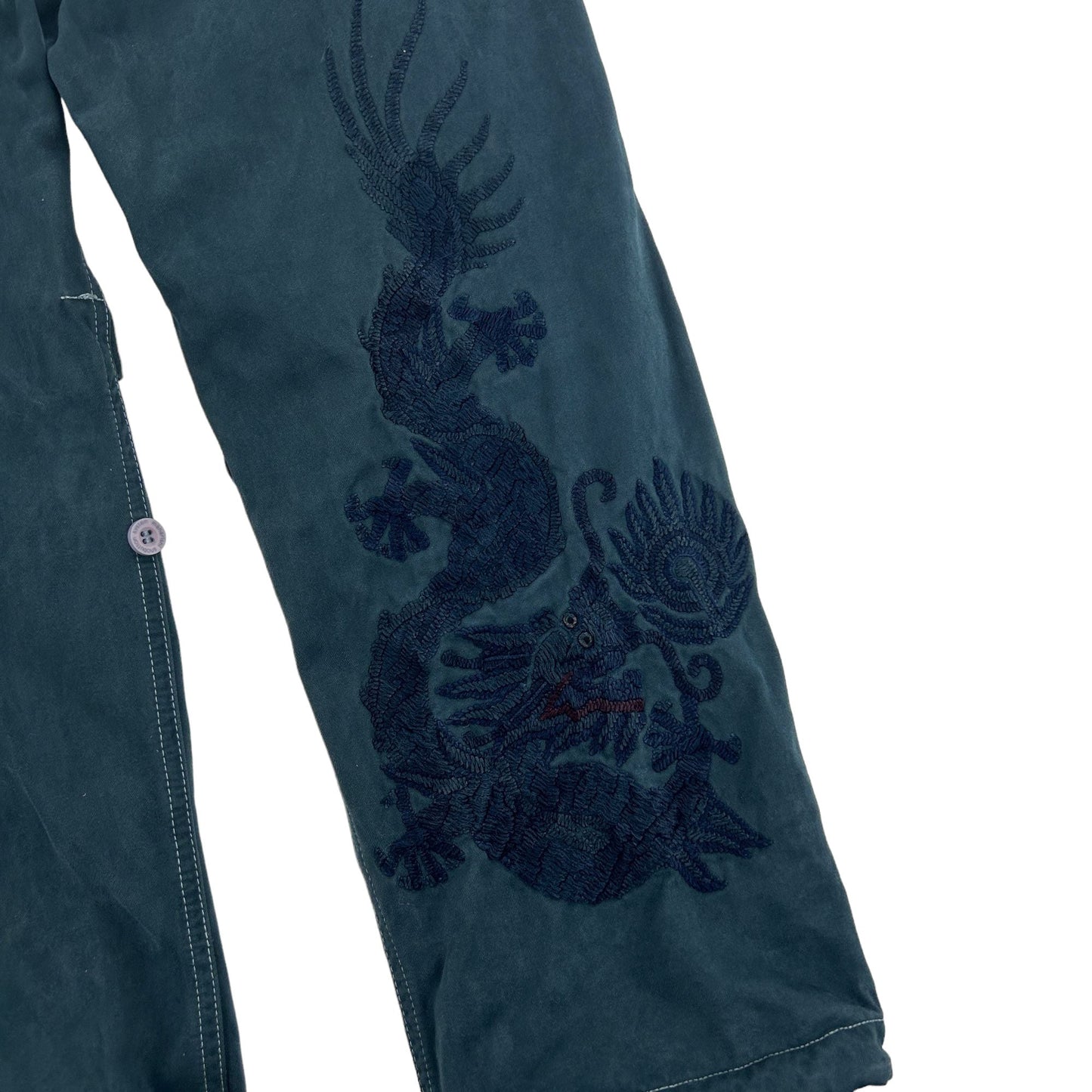 Vintage Maharishi Embroidered Dragon Trousers Size S