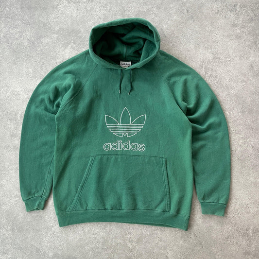 Adidas RARE 1990s heavyweight embroidered hoodie (M) - Known Source