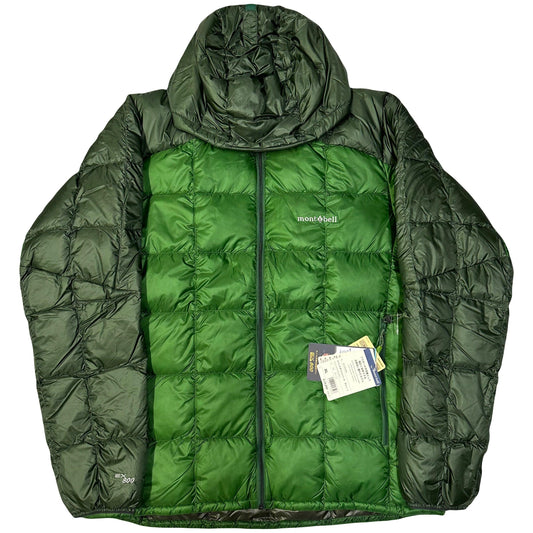 Montbell EX 800 Two Tone Square Stitch Down Puffer Jacket In Green ( XL ) - Known Source