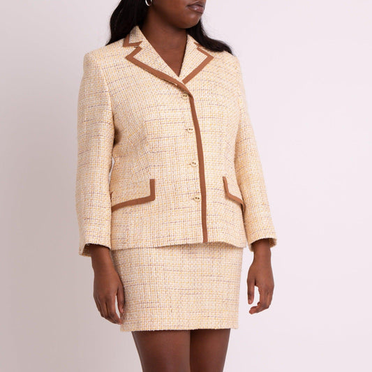 The Classic Italian Creme Tweed Skirt One - Known Source