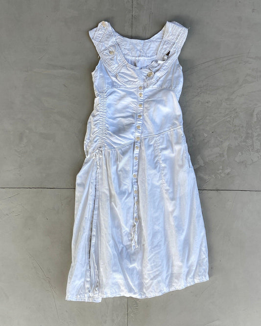 MARITHE FRANCOIS GIRBAUD MFG LINEN WHITE DRESS - S/M - Known Source