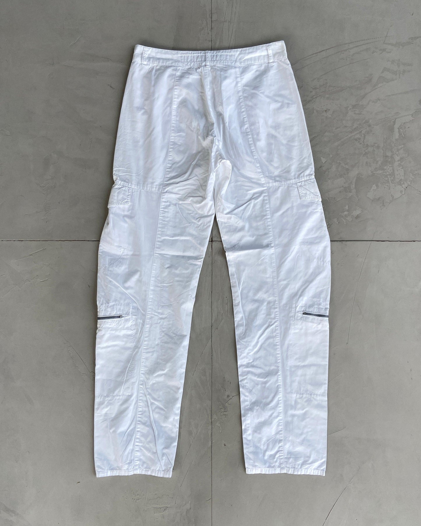 MARITHE FRANCOIS GIRBAUD WHITE CARGO TROUSERS - W30" - Known Source