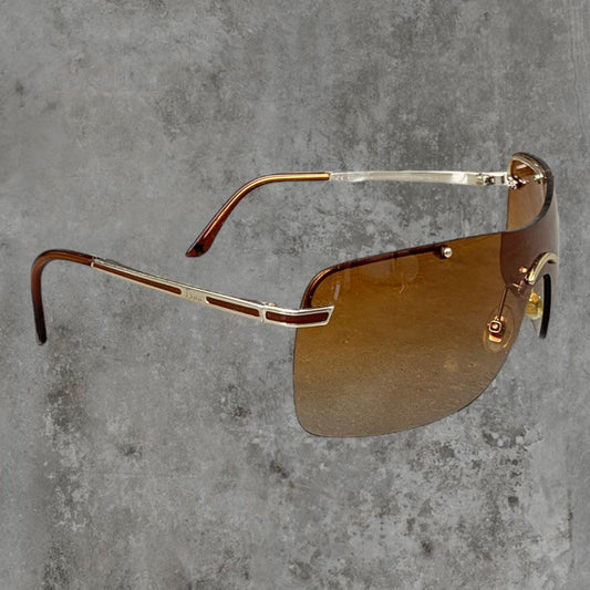 DIOR BROWN RIMLESS WRAP SUNGLASSES - Known Source