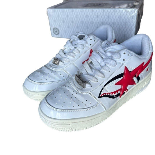 A Bathing Ape Bape SK8 Bapesta Low Red White - Known Source