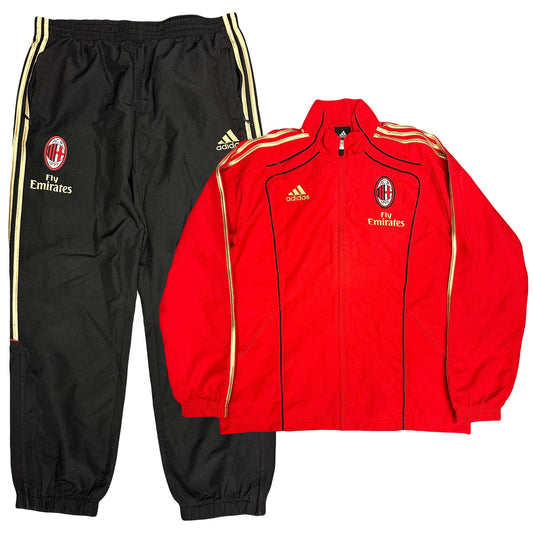 Adidas AC Milan 2010/11 Tracksuit In Red, Black & Gold ( M ) - Known Source