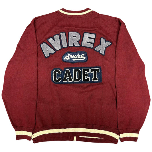 Avirex Cadet Knitted Cardigan In Burgundy ( M ) - Known Source