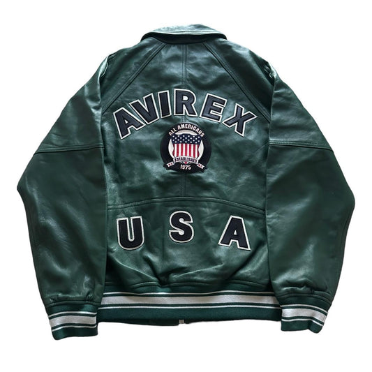 Avirex light weight sheep leather Varsity Jacket - Known Source