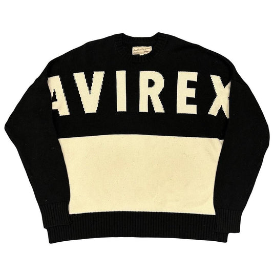 Avirex Spellout Knitted Sweatshirt In Black ( L ) - Known Source
