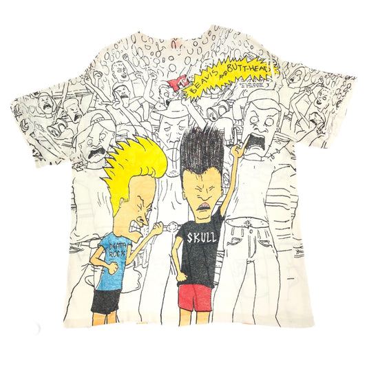 BEAVIS AND BUTTHEAD ALL OVER PRINT T SHIRT SIZE L - Known Source