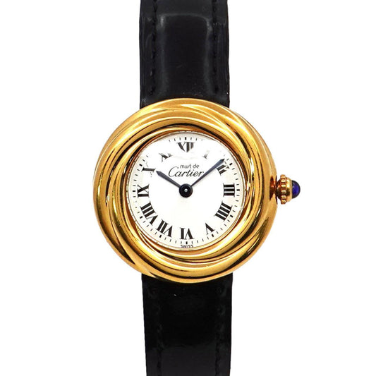 CARTIER Gold plated Must Trinity 2735 SV925 Vermeil Watch 1990s - Known Source
