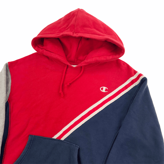 CHAMPION COLOUR BLOCK HOODIE SIZE L FTITS LIKE A SIZE S - Known Source