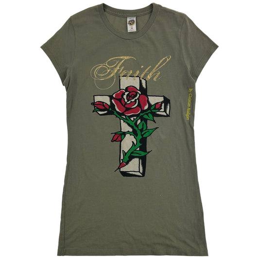 Vintage Ed Hardy Rose Long T-Shirt Women's Size M