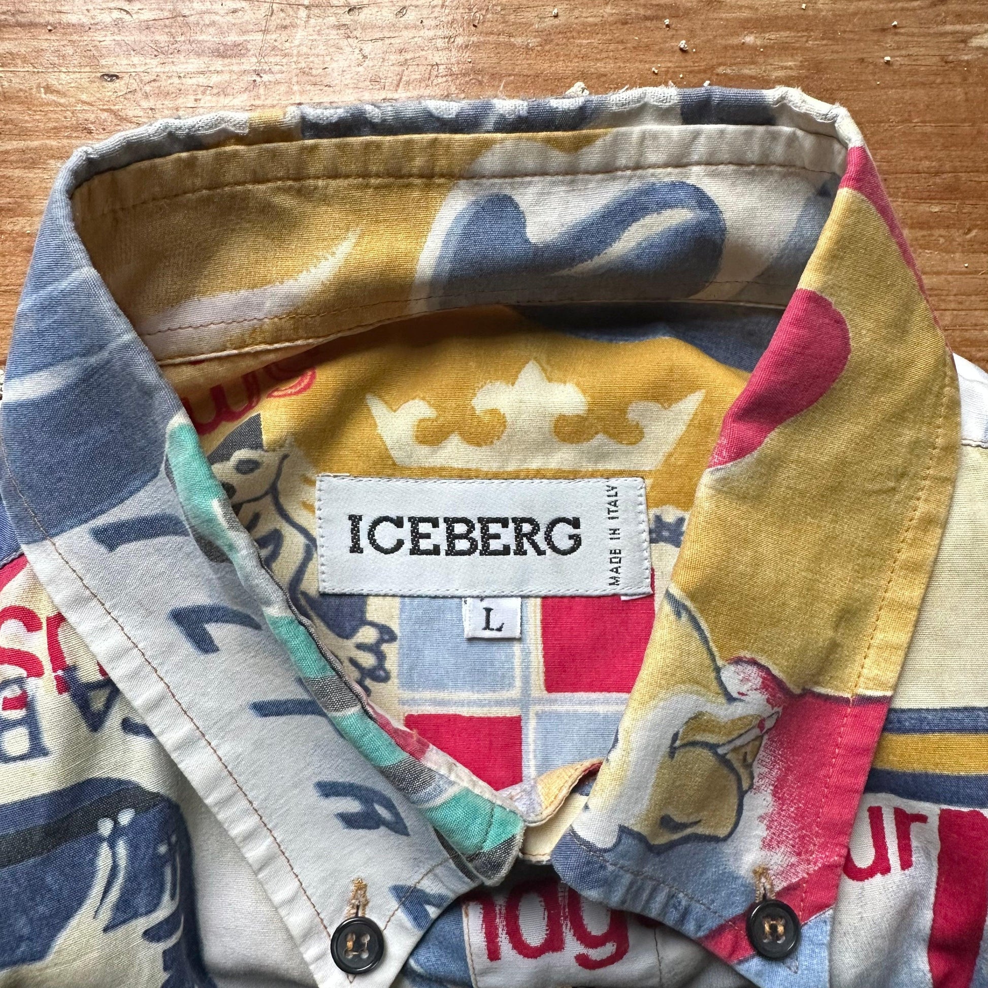 Iceberg 1992 “No Smoking” Crème Shirt - L (XL) - Known Source