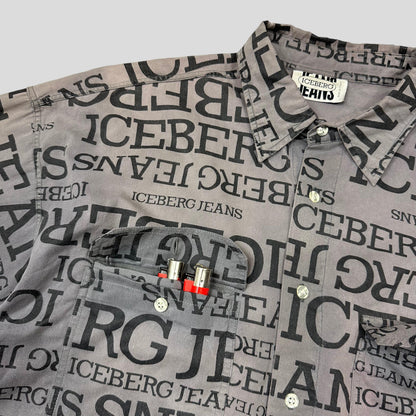 Iceberg Jeans 90’s Stash Pocket Spellout Shirt - L - Known Source