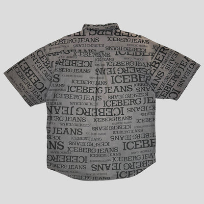 Iceberg Jeans 90’s Stash Pocket Spellout Shirt - L - Known Source