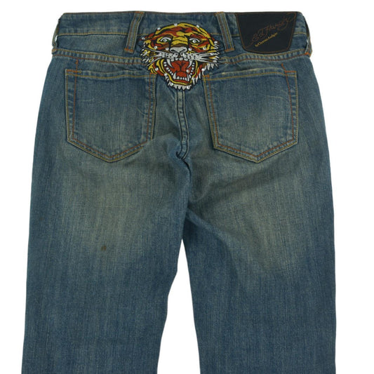 Vintage Ed Hardy Tiger Low Waist Denim Jeans Women's Size 28