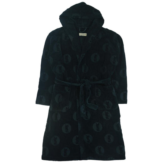 Vintage YSL Yves Saint Laurent Monogram Hooded Dressing Gown Size XL - Known Source