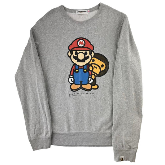 Bape X Nintendo Mario jumper sweatshirt woman’s size S - Known Source