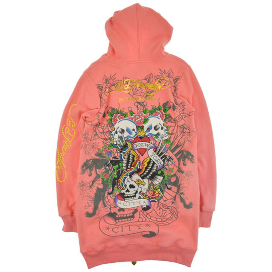Vintage Ed Hardy Long Zip Up Hoodie Woman’s Size S - Known Source
