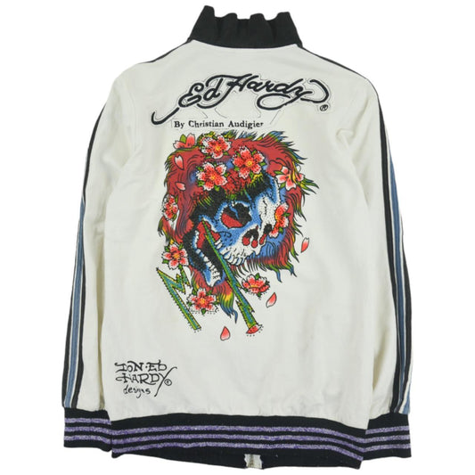 Vintage Ed Hardy Zip Up Jumper Women's Size L - Known Source