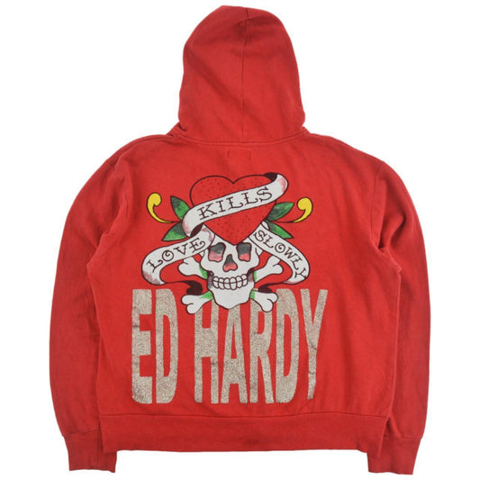 Vintage Ed Hardy Zip Up Hoodie Size S - Known Source