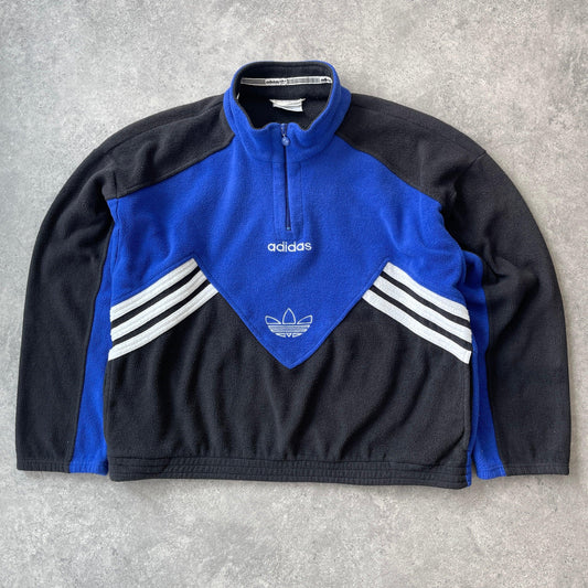 Adidas RARE 1990s 1/4 zip heavyweight colour block fleece jacket (XL) - Known Source