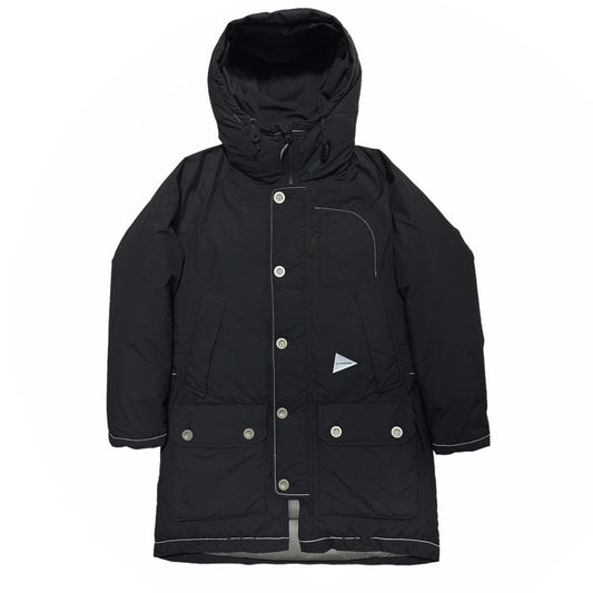 And Wander Pertex Unlimited Black Padded Down Long Jacket - Known Source