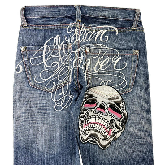 Vintage Christian Audigier skull denim jeans trousers W27 - Known Source
