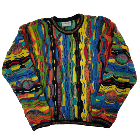 Vintage Coogi rainbow knitted jumper size S - Known Source