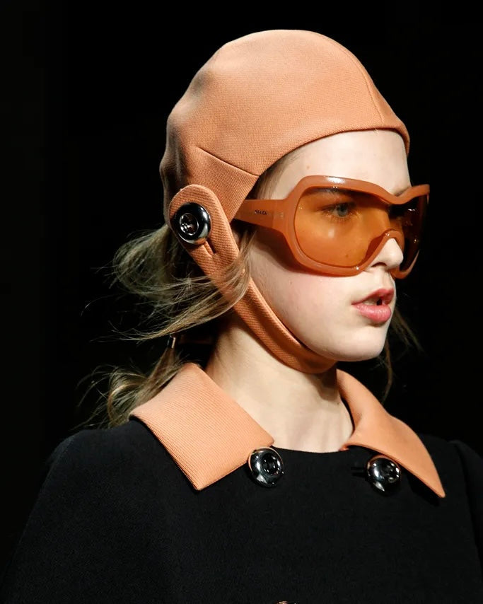 PRADA FW2011 OVERSIZED WRAP SUNGLASSES | O/S, Brown