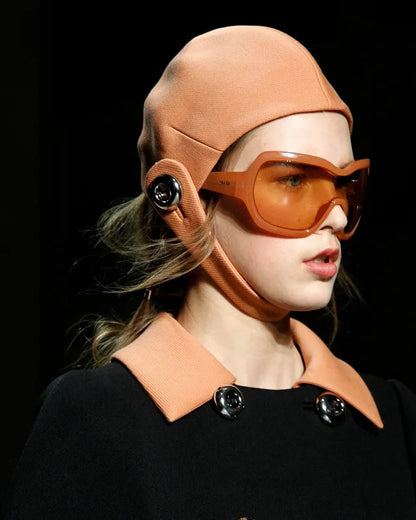 PRADA FW2011 OVERSIZED WRAP SUNGLASSES | O/S, Brown
