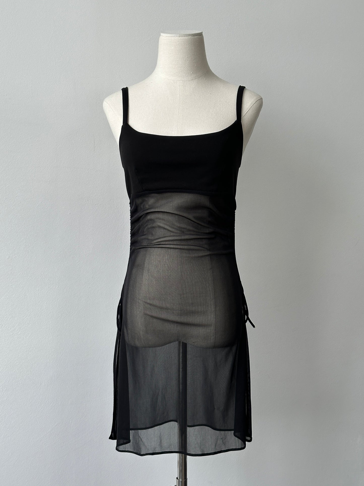 French Vintage 1990s Sheer Sleeveless Top - S