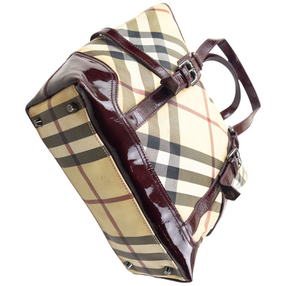 Vintage 2000s Burberry Nova Check Shoulder Bag | O/S, Beige, Burgundy