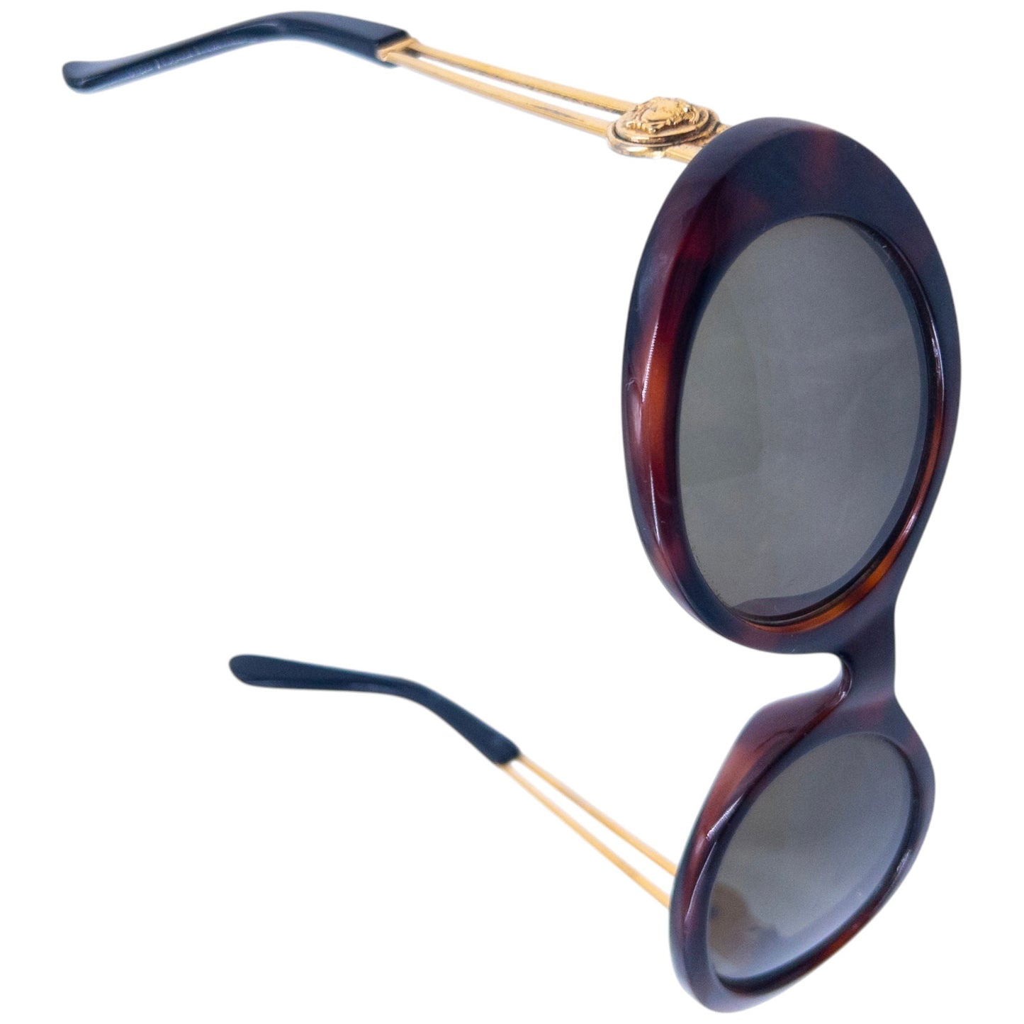 Vintage 1996 Versace Tortoise Shell Medusa Sunglasses | O/S, Brown
