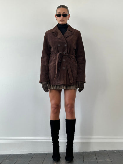 Prada 2000s Square Toe Suede Heeled Knee Boots - UK 7.5 / EU 40.5