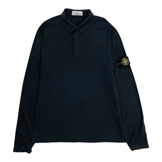 Stone Island Long Sleeve Polo, Size XL | Stone island, Black