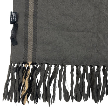 Vintage 2000s Gucci Monogram Wool Tassel Scarf | O/S, Grey