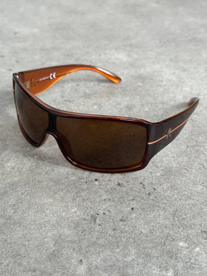 Replay 2000s Oversized Shield Logo Sunglasses