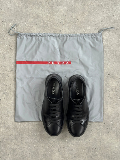 Prada Sport 2000s Leather Minimal Lace Up Trainers - UK 5.5