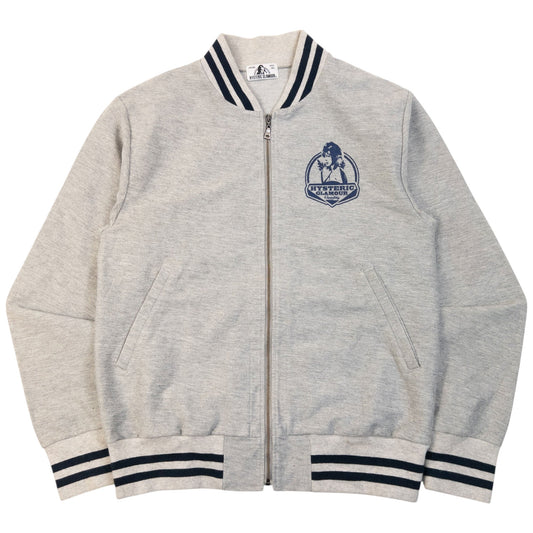 Vintage 2000s Hysteric Glamour Zip Up Varsity Sweatshirt Womens Size S | Small, Grey