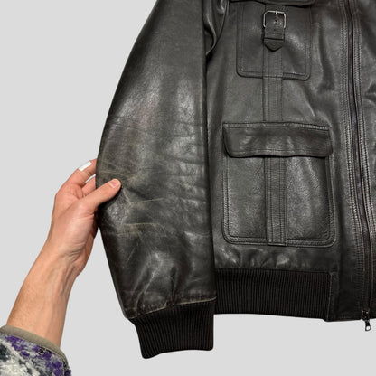 Neil Barrett 00’s Multipocket Buckle Lambs Leather Moto Jacket - L | Default Title, Multicoloured