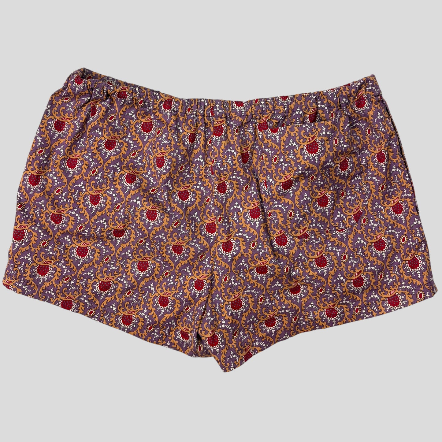 Miu Miu 00’s Baroque Paisley Print Cotton Swim Shorts - IT52 | Default Title, Tan