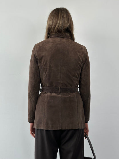 Vintage Suede Belted Jacket - S/M
