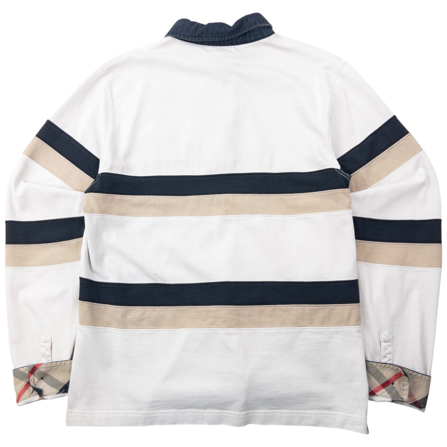Vintage Burberry Striped Long Sleeve Rugby Polo Shirt Size S | Small, Red