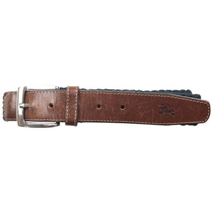 Vintage 2000s Burberry Braided Leather Belt Size L | O/S, Black