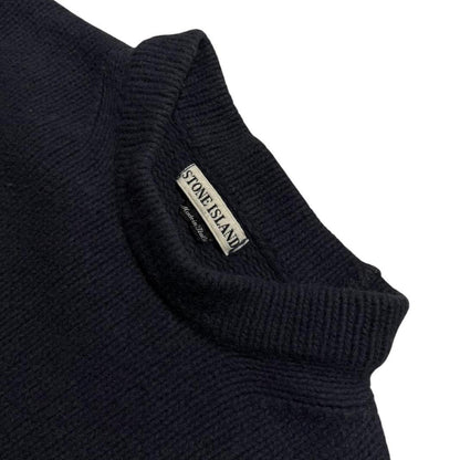 Stone Island A/W 1998 Heavy Wool Knit Pullover | Large, Navy